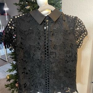 TED BAKER LACE COLLARED SHIRT